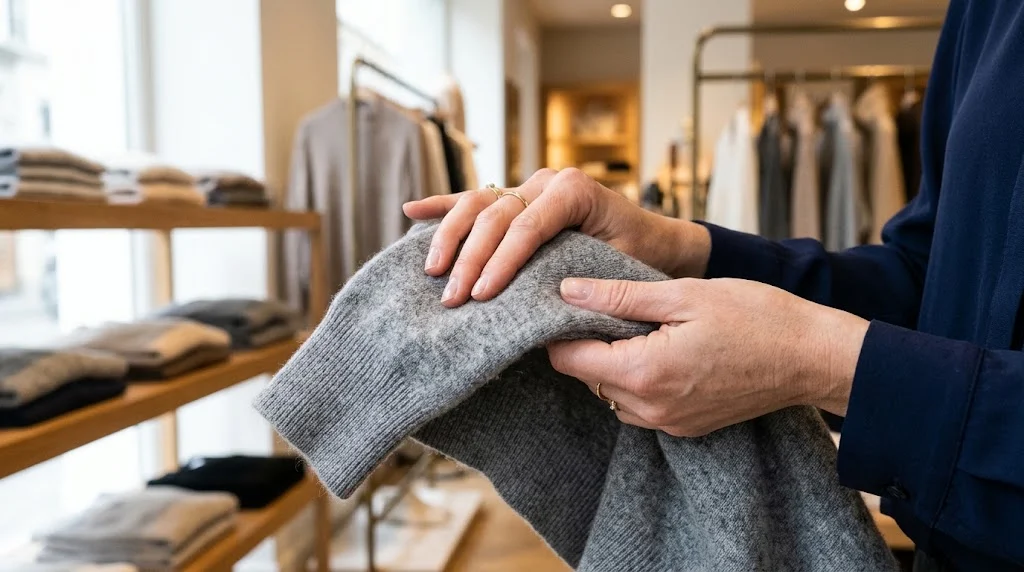Stilingas modelis vilkintis kokybiško vilnonio audinio paltą natūralioje aplinkoje